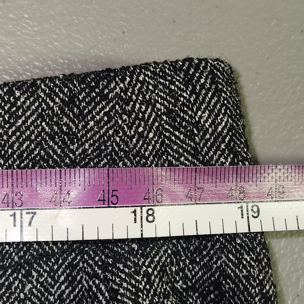Express Editor Relaxed Ankle Trouser Mid Rise Herringbone Black Gray 16L NWT - Picture 7 of 9